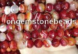 CAA5209 15.5 inches 12mm faceted round banded agate beads