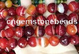 CAA5211 15.5 inches 16mm faceted round banded agate beads