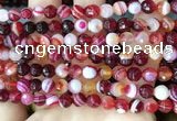 CAA5213 15.5 inches 6mm faceted round banded agate beads