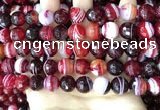 CAA5215 15.5 inches 10mm faceted round banded agate beads