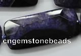 CAA522 15.5 inches 25*56mm faceted rectangle agate druzy geode beads