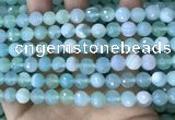 CAA5221 15.5 inches 8mm faceted round banded agate beads