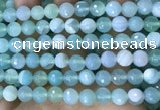 CAA5222 15.5 inches 10mm faceted round banded agate beads