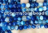 CAA5228 15.5 inches 8mm faceted round banded agate beads