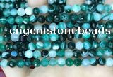 CAA5241 15.5 inches 6mm faceted round banded agate beads