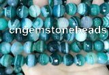 CAA5244 15.5 inches 12mm faceted round banded agate beads