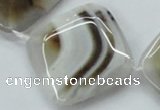 CAA526 15.5 inches 35*35mm diamond madagascar agate beads