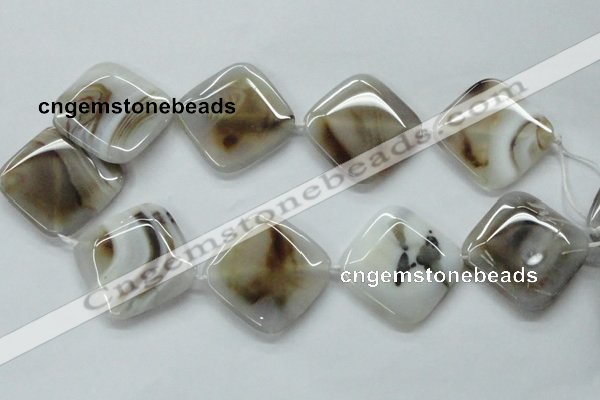 CAA526 15.5 inches 35*35mm diamond madagascar agate beads