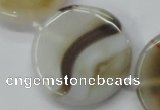 CAA529 15.5 inches 35mm flat round madagascar agate beads