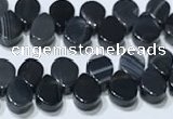 CAA5322 Top drilled 6*8mm flat teardrop line agate beads