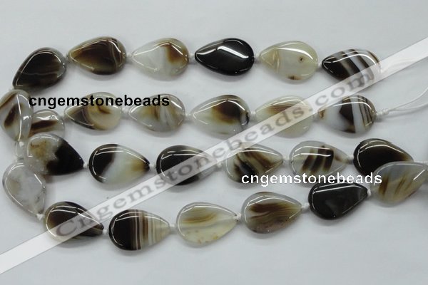 CAA533 15.5 inches 20*30mm flat teardrop madagascar agate beads