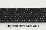 CAA5337 15.5 inches 6mm faceted round black onyx beads wholesale