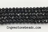 CAA5339 15.5 inches 10mm faceted round black onyx beads wholesale