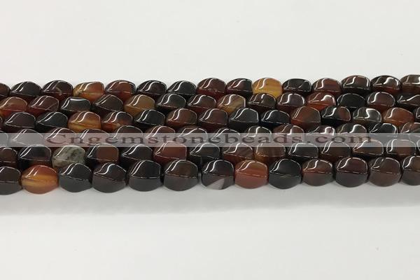 CAA5360 15.5 inches 8*12mm twisted rice agate gemstone beads