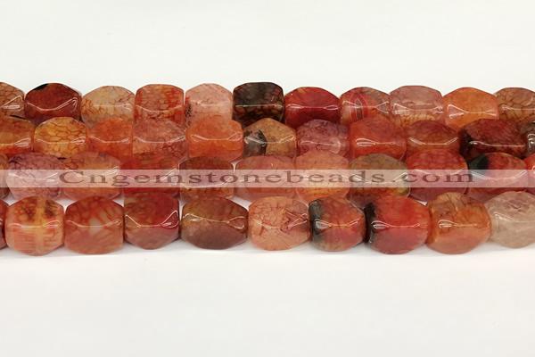 CAA5373 15.5 inches 10*12mm - 11*16mm faceted nuggets agate beads