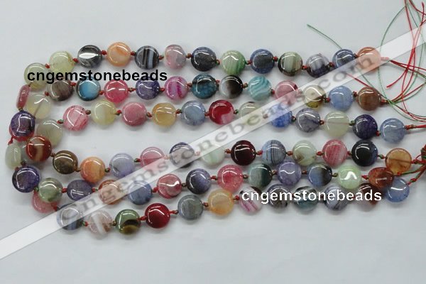 CAA541 15.5 inches 12mm flat round dyed madagascar agate beads