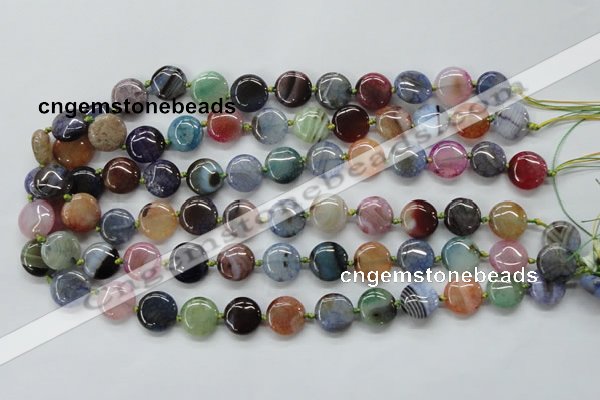 CAA542 15.5 inches 14mm flat round dyed madagascar agate beads