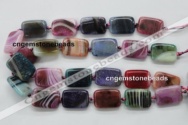 CAA546 15.5 inches 22*30mm rectangle dyed madagascar agate beads