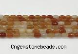 CAA5465 15.5 inches 8*12mm faceted rice agate beads