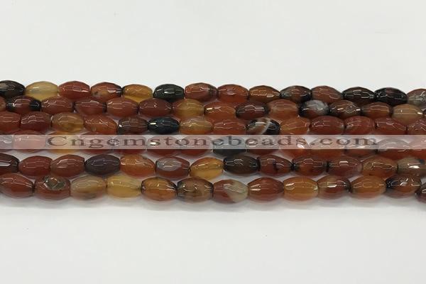 CAA5470 15.5 inches 8*12mm faceted rice agate beads