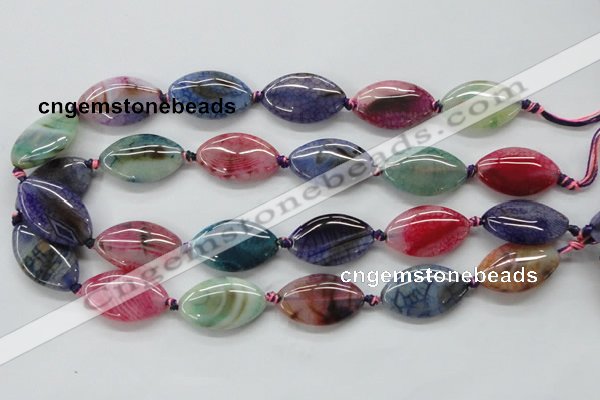 CAA548 15.5 inches 18*30mm marquise dyed madagascar agate beads