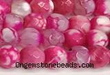 CAA5501 15 inches 6mm faceted round fire crackle agate beads