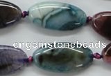 CAA551 15.5 inches 15*30mm oval dyed madagascar agate beads