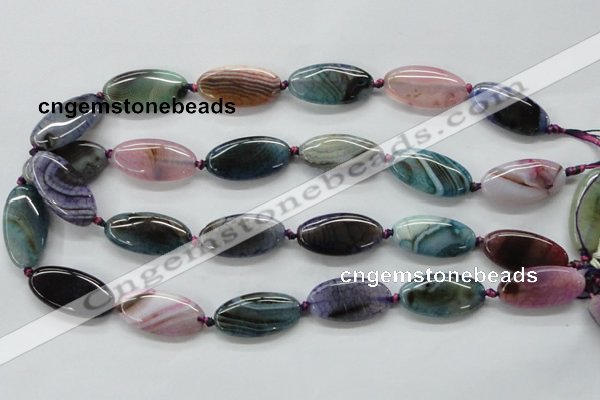 CAA551 15.5 inches 15*30mm oval dyed madagascar agate beads