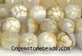 CAA5514 15 inches 8mm faceted round fire crackle agate beads