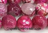 CAA5522 15 inches 10mm faceted round fire crackle agate beads