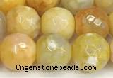 CAA5525 15 inches 10mm faceted round fire crackle agate beads