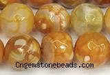 CAA5526 15 inches 10mm faceted round fire crackle agate beads