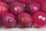 CAA5542 15 inches 12mm faceted round fire crackle agate beads