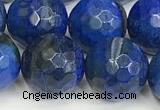 CAA5547 15 inches 12mm faceted round fire crackle agate beads