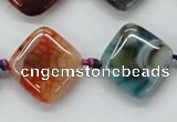 CAA555 15.5 inches 20*20mm diamond dyed madagascar agate beads