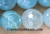 CAA5555 15 inches 8mm faceted round AB-color banded agate beads