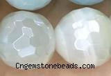 CAA5557 15 inches 12mm faceted round AB-color banded agate beads