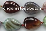 CAA557 15.5 inches 15*20mm flat teardrop dyed madagascar agate beads