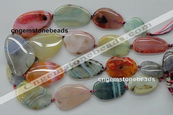 CAA558 15.5 inches 20-35mm*30-45mm freeform dyed madagascar agate beads