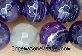 CAA5594 15 inches 6mm faceted round AB-color banded agate beads