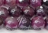 CAA5602 15 inches 10mm faceted round AB-color banded agate beads