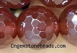 CAA5664 15 inches 12mm faceted round AB-color red agate beads