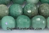 CAA5706 15 inches 8mm faceted round green grass agate beads