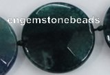 CAA572 15.5 inches 40mm faceted flat round dragon veins agate beads