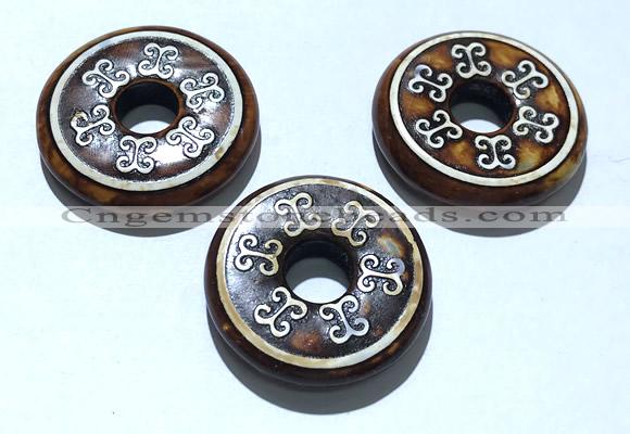 CAA5724 8*40mm coin tibetan agate dzi beads wholesale