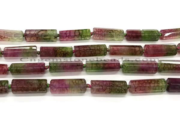 CAA5732 9*25mm - 10*28mm faceted nuggets dragon veins agate beads