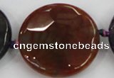 CAA574 15.5 inches 45mm faceted flat round dragon veins agate beads