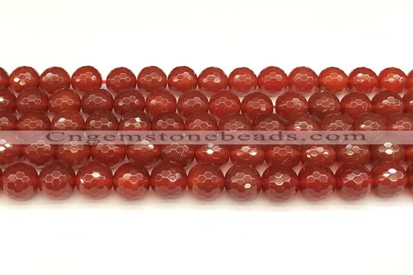 CAA5741 15 inches 8mm faceted round red agate beads