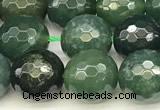 CAA5746 15 inches 8mm faceted round moss agate beads