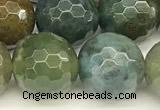 CAA5753 15 inches 12mm faceted round Indian agate beads